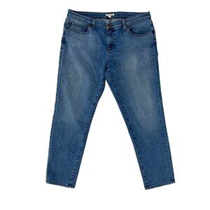 Eileen Fisher Organic Cotton Jeans Cropped Ankle Straight Leg Relaxed Fit -14